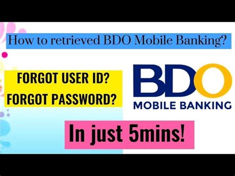 What should I do in case I forgot my BDO Online Banking.